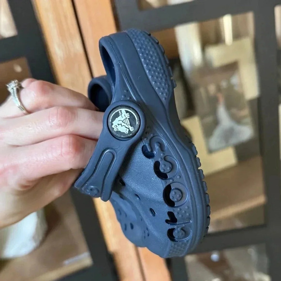 Navy Crocs Baya baby clogs shoes water slides sandals boy toddler - Picture 2 of 6